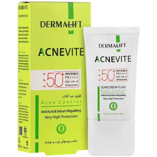 فلوئید ضد آفتاب آکنویت SPF50پوست چرب و جوشدار درمالیفت - تصویر 1