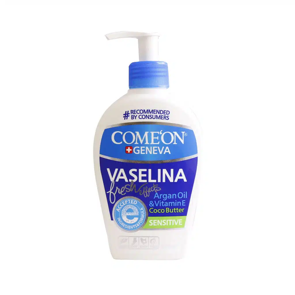 comeon-vaselina-cream-300-ml.jpg کرم وازلین بهداشتی پمپی مناسب پوست حساس کامان - تصویر 1