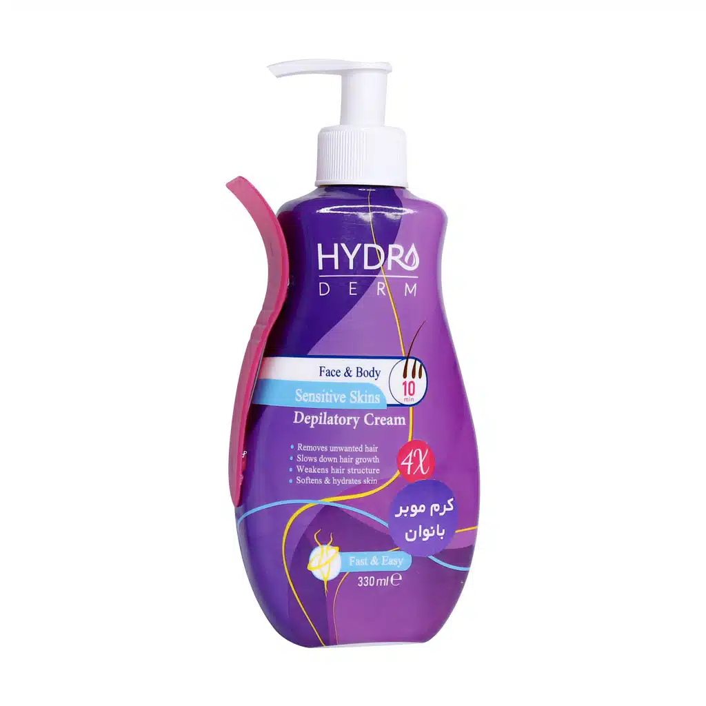 Hydroderm-Face-Depilatory-Cream-Sensitive-Skin-for-Women-330ml.jpg کرم موبر صورت و بدن بانوان پوست حساس هیدرودرم 330 میلی لیتر - تصویر 1