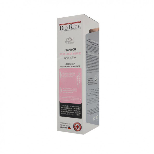 cicarich-post-laser-repair-body-lotion-biorich-1-638x638 لوسیون ترمیم کننده بدن سیکاریچ بایوریچ حجم 230 میل - تصویر 1