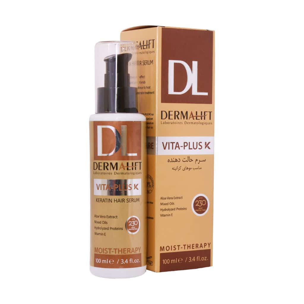 سرم حالت دهنده ویتا پلاس کی درمالیف سرم حالت دهنده ویتا پلاس کی درمالیفت مناسب موهای کراتینه - تصویر 1