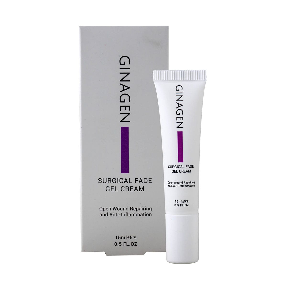Ginagen-Surgical-Fade-Gel-Cream01 ژل کرم ترمیمکننده زخم باز، تسریع و بهبود زخم ژیناژن 15میل - تصویر 1