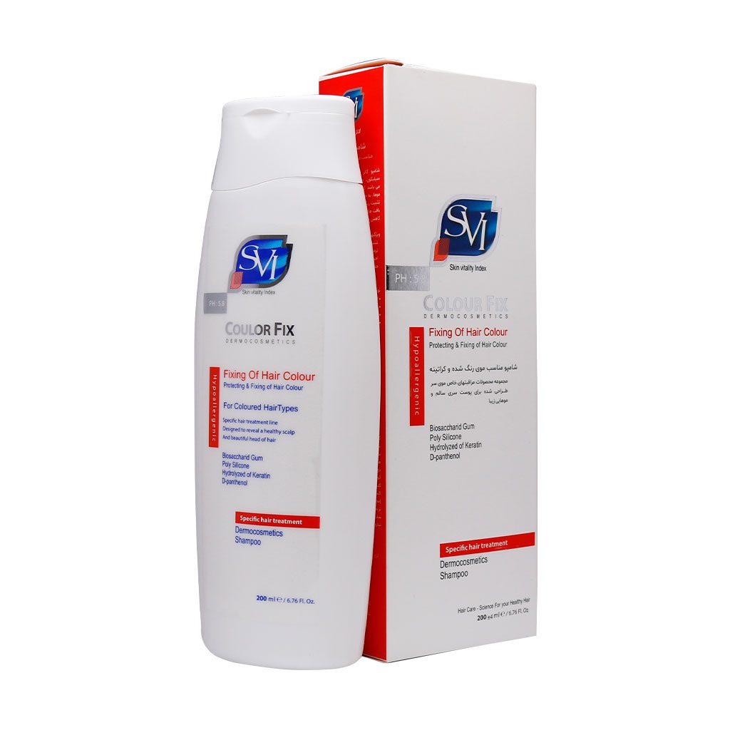 شامپو کالر فیکس اس وی آی شامپو مناسب موی رنگ شده و کراتینه اس وی آی حجم200میل - تصویر 1