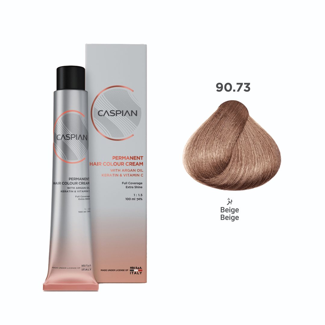 caspian-90.73-min رنگ مو شماره90.73 بژ حجم۱۰۰میلی لیتر کاسپین - تصویر 1