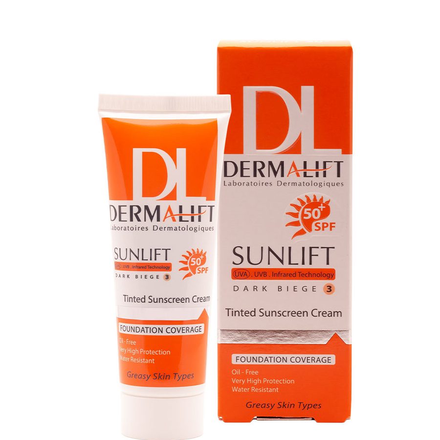 f9-1 کرم ضد آفتاب رنگی SPF50 مناسب پوست چرب بژتیره 3درمالیفت - تصویر 1