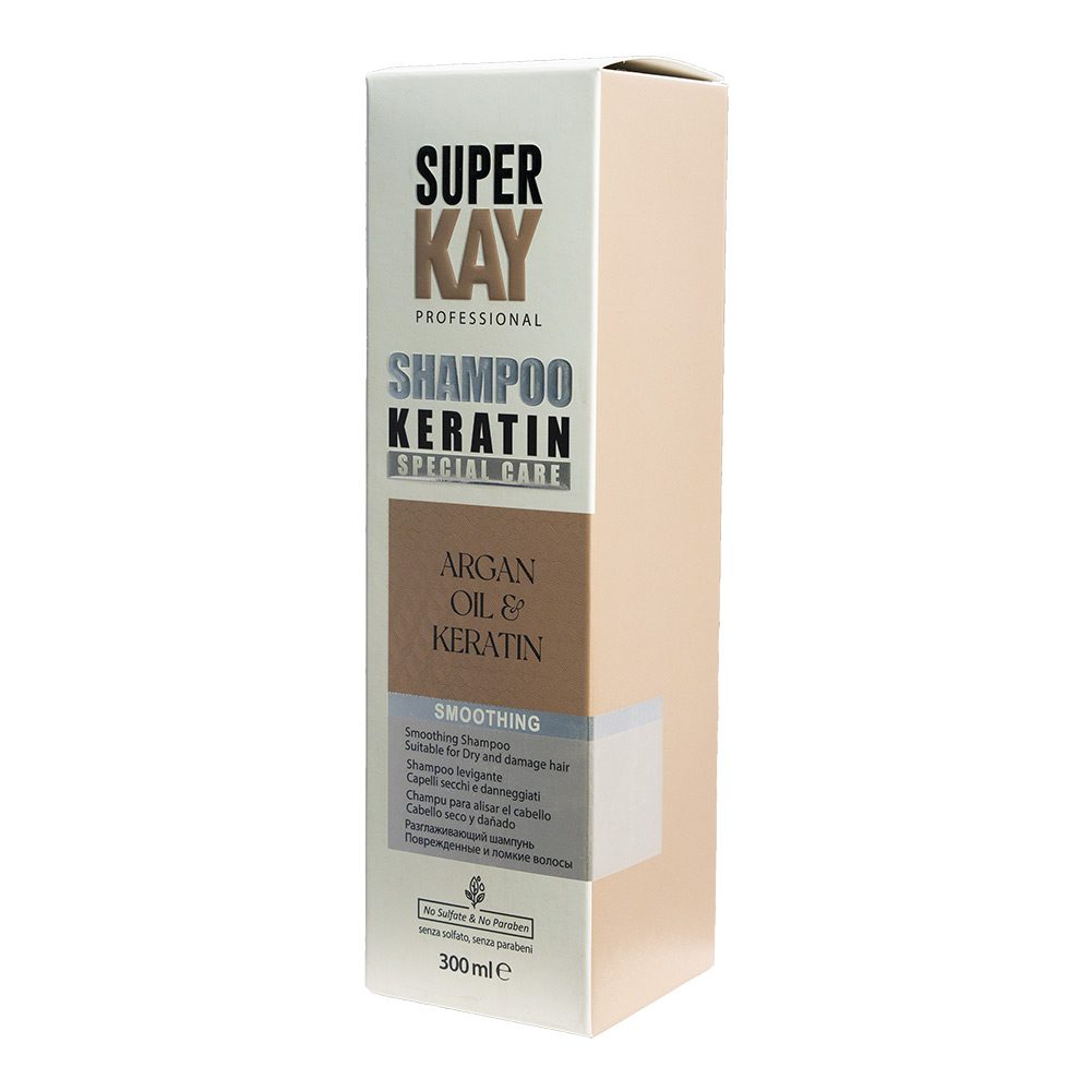 superkay-shampoo-300ml-keratin-2 شامپو کراتین بدون سولفات موهای خشک و آسیب دیده سوپرکی - تصویر 1
