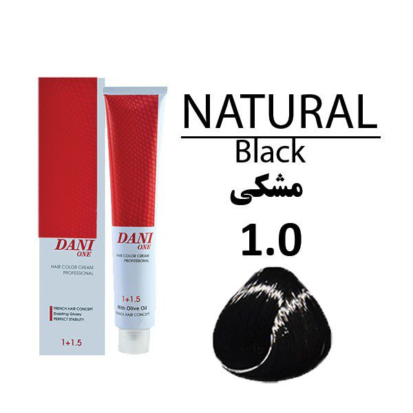 1.0 رنگ مو دنی وان سری طبیعی شماره1/0مشکی حجم 100 میلی لیتر - تصویر 1