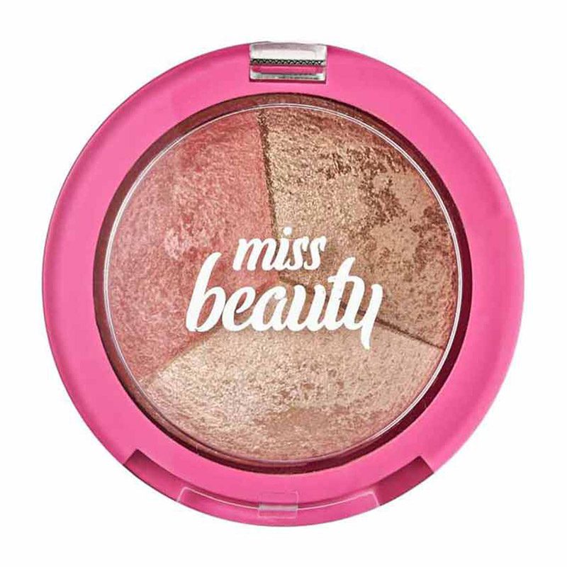 67d6d3537112a پالت ۳ کاره میس بیوتی گلدن رز هایلایتر و رژگونه و برنزر - تصویر 1