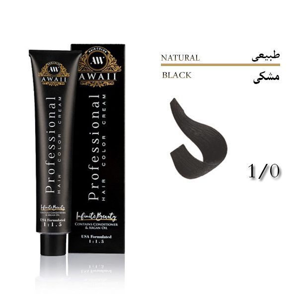 رنگ-مو01 رنگ مو کم آمونیاک شماره 1.0 رنگ مشکی آوایی حجم 120 میل - تصویر 1